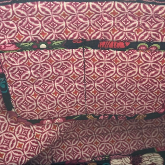 Vera Bradley Tote Bag Mod Floral Pink Button Closure - Picture 5 of 8